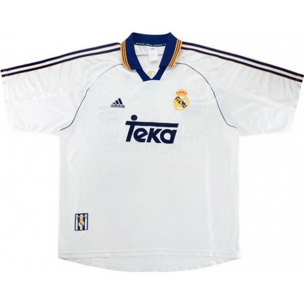 Camiseta Real Madrid Replica Primera Ropa Retro 1999 2000 Blanco